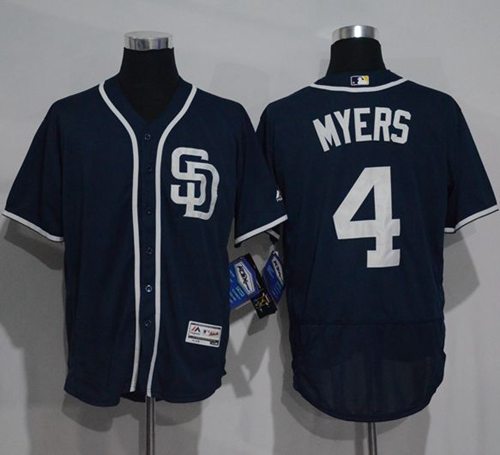 Padres #4 Wil Myers Navy Blue Flexbase Authentic Collection Stitched MLB Jersey - Click Image to Close